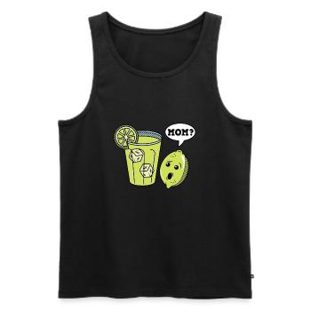 Funny Lemonade Funny soda lemon lime juice - Men's Premium Organic Tank Top - black - Front - AI Model Male 178 light (178cm)
