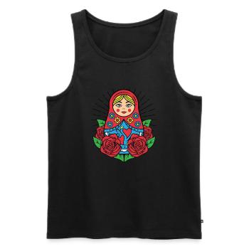 Matryoshka Matryoshka Russian doll Russia - Men's Premium Organic Tank Top - black - Front - AI Model Male 178 light (178cm)