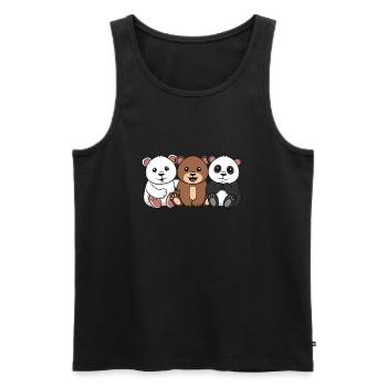 3 Bears 3 Bears Polar Bear Bear Panda - Men's Premium Organic Tank Top - black - Front - AI Model Male 178 light (178cm)