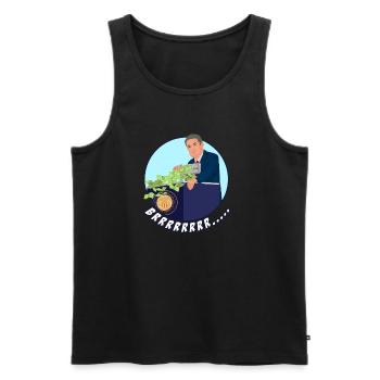 BRRRRRR .... money printer go FED JP stock market - Men's Premium Organic Tank Top - black - Front - AI Model Male 178 light (178cm)