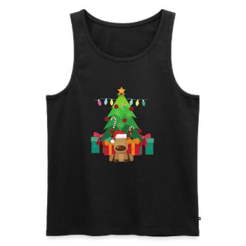Arbre de Noël- Rennes-Noël T-shirt T-shirt - Débardeur bio Premium Homme - noir - Devant - AI Model Male 178 light (178cm)
