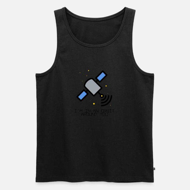 Satellit Orbit Around You - Männer Premium Bio Tank Top - Schwarz