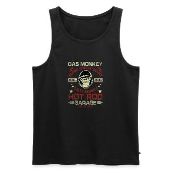 Monkey Garage Crossed Pistons Ribbon Distressed - Männer Premium Bio Tank Top - Schwarz - Vorne - Michal (187cm)