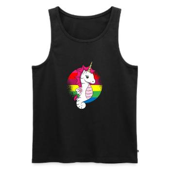Seahorse colorful by The Manzanita's - Men's Premium Organic Tank Top - black - Front - Michal (187cm)