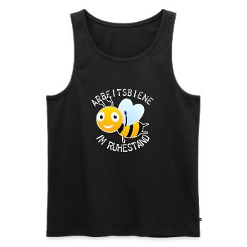 Retired worker bee - Men's Premium Organic Tank Top - black - Front - Michal (187cm)