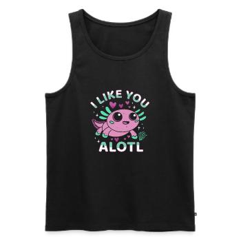 I Like You Alotl Alotl Herzchen - Männer Premium Bio Tank Top - Schwarz - Vorne - Michal (187cm)