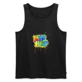 hip hop - Débardeur bio Premium Homme - noir - Devant - AI Model Male 178 light (178cm)