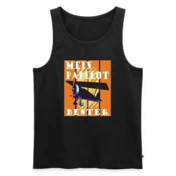 Papilot Papa ist Pilot Mein Held Bester Papa - Männer Premium Bio Tank Top - Schwarz - Vorne - Michal (187cm)