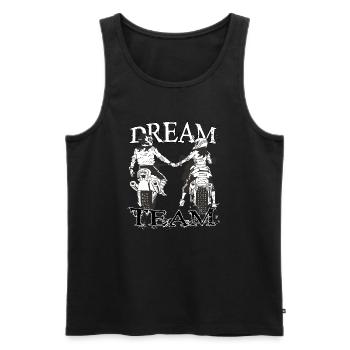 We are a dream team. Partner Tshirt Motorcycle - Men's Premium Organic Tank Top - black - Front - Michal (187cm)