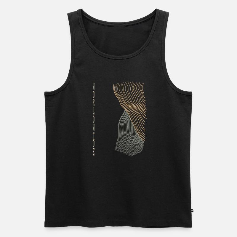 Weltweit Linien Kunst - Männer Premium Bio Tank Top - Schwarz