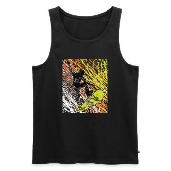 Skateboard - Männer Premium Bio Tank Top - Schwarz - Vorne - Michal (187cm)