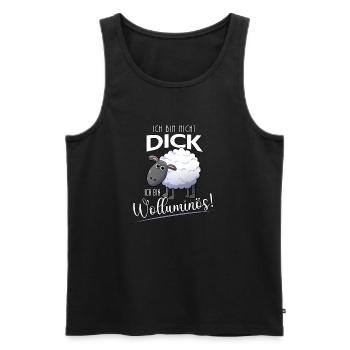 Ich bin nicht dick ich bin wolluminös Schafshirt - Männer Premium Bio Tank Top - Schwarz - Vorne - Michal (187cm)