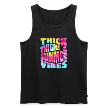Sommer - Männer Premium Bio Tank Top - Schwarz - Vorne - Michal (187cm)