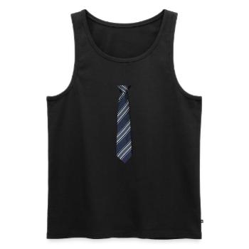 T-shirt avec imprimé cravate - Débardeur bio Premium Homme - noir - Devant - AI Model Male 178 light (178cm)