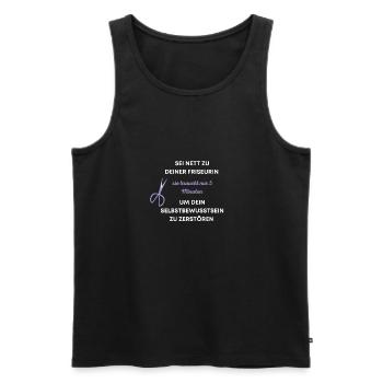Friseur/in Selbstbewusstsein Haare schneiden - Männer Premium Bio Tank Top - Schwarz - Vorne - Michal (187cm)
