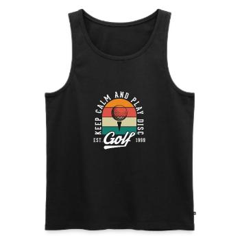 keep calm - Männer Premium Bio Tank Top - Schwarz - Vorne - AI Model Male 178 light (178cm)