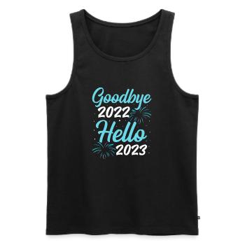 2 Goodbye 2022 hello 2023 - Men's Premium Organic Tank Top - black - Front - Michal (187cm)