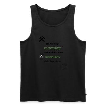 Ich bin zwar Elektriker lustig Spruch Geschenkidee - Männer Premium Bio Tank Top - Schwarz - Vorne - Michal (187cm)