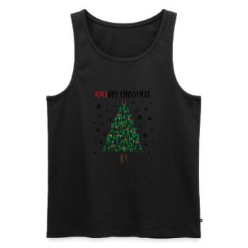 Kampfsport Weihnachtsbaum MMARRY CHRISTMAS design - Männer Premium Bio Tank Top - Schwarz - Vorne - Michal (187cm)
