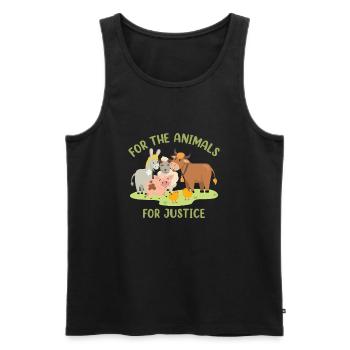 Pour les animaux, pour la justice - Débardeur bio Premium Homme - noir - Devant - Michal (187cm)