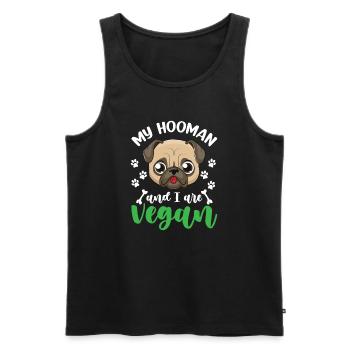 My Hooman And I Are Vegan - Men's Premium Organic Tank Top - black - Front - Michal (187cm)