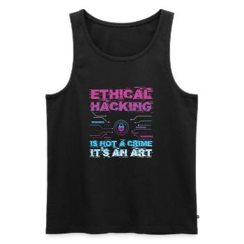 Hacking is Not A Crime - Männer Premium Bio Tank Top - Schwarz - Vorne - AI Model Male 178 light (178cm)