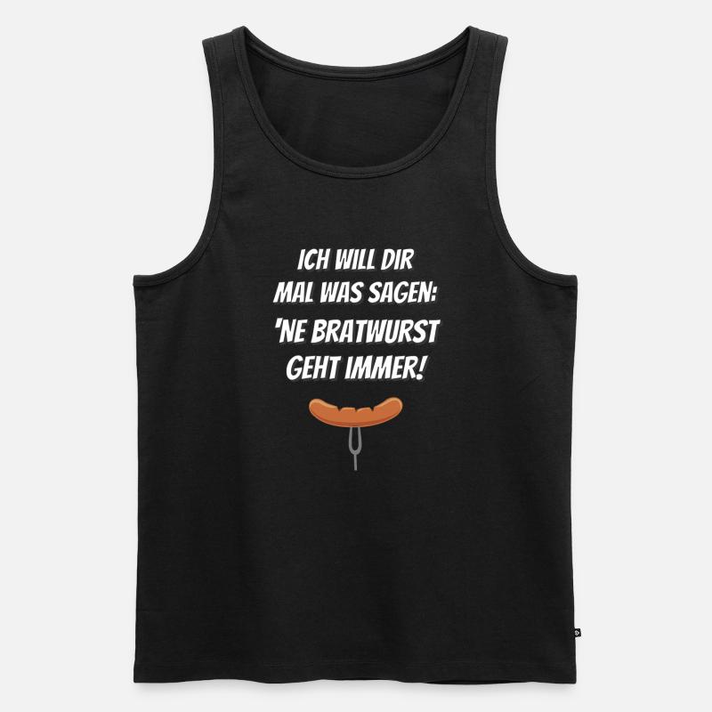 'Ne Bratwurst geht immer! - Männer Premium Bio Tank Top - Schwarz