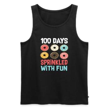 100 jours saupoudrés de beignets amusants - Débardeur bio Premium Homme - noir - Devant - Michal (187cm)