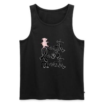 Too much meat is unhealthy - Men's Premium Organic Tank Top - black - Front - AI Model Male 178 light (178cm)