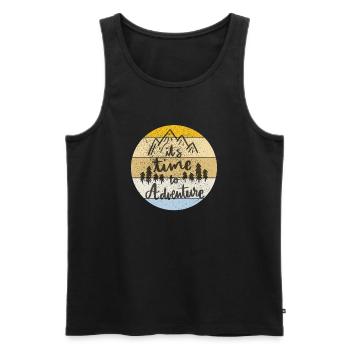 it s time to Adventure - Männer Premium Bio Tank Top - Schwarz - Vorne - Michal (187cm)