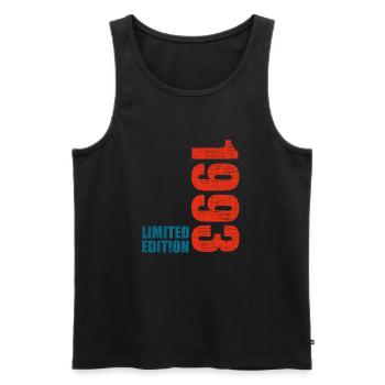 30th Birthday Men Women 30 Years 1993 Funny Gift - Men's Premium Organic Tank Top - black - Front - AI Model Male 178 light (178cm)