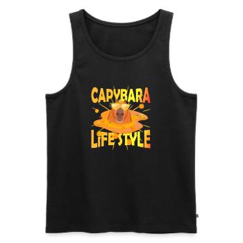Capy life style duck - Men's Premium Organic Tank Top - black - Front - AI Model Male 178 light (178cm)