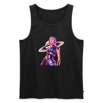 Space Girl 2 - Männer Premium Bio Tank Top - Schwarz - Vorne - AI Model Male 178 light (178cm)