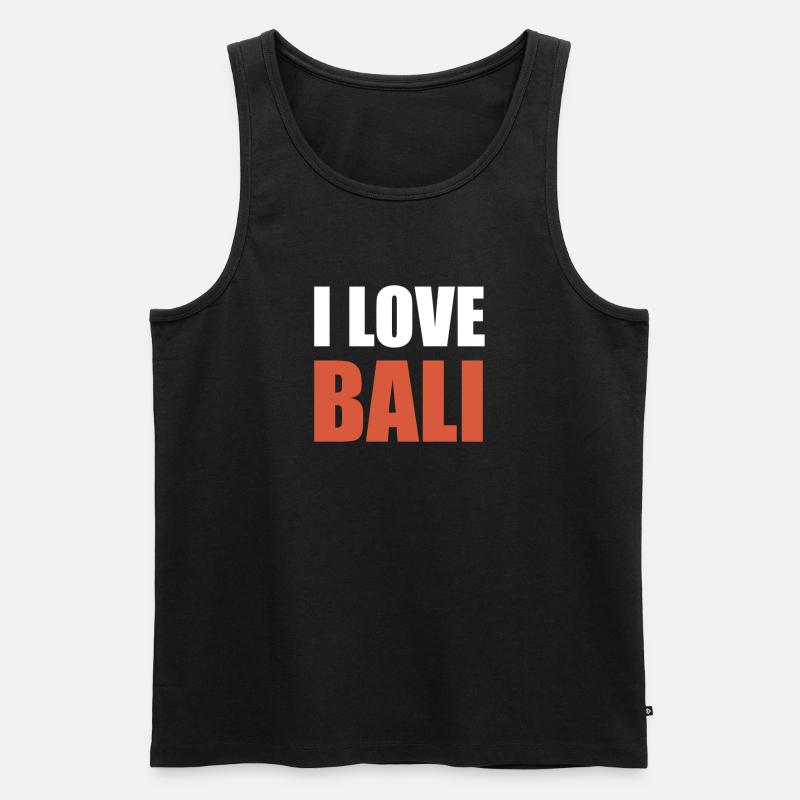 I Love Bali - Männer Premium Bio Tank Top - Schwarz