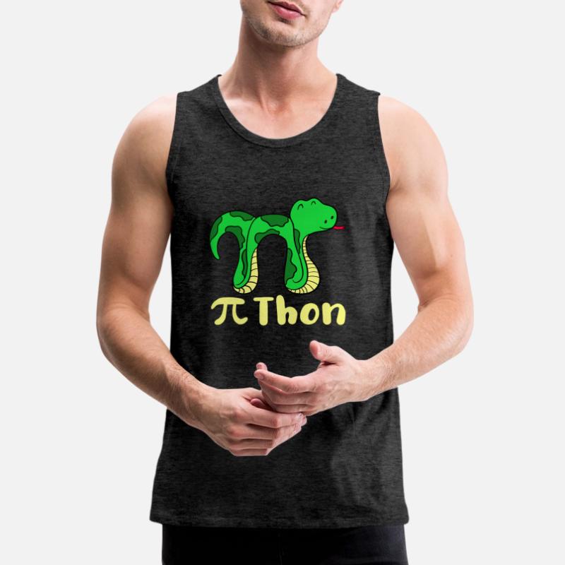 Drôle serpent pi jour math python science blague Débardeur bio Premium Homme