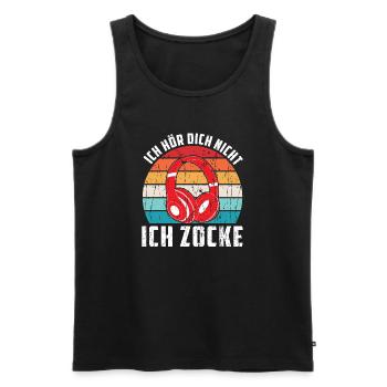 Ich Hör Dich Nicht Ich Zocke - Männer Premium Bio Tank Top - Schwarz - Vorne - Michal (187cm)