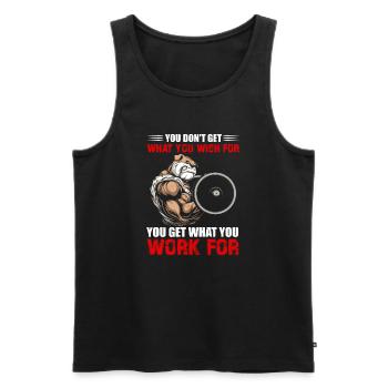 Hund - Männer Premium Bio Tank Top - Schwarz - Vorne - Michal (187cm)