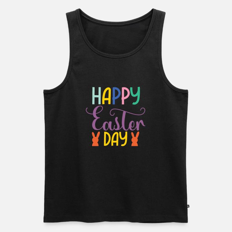 Happy Easter Day - Männer Premium Bio Tank Top - Schwarz