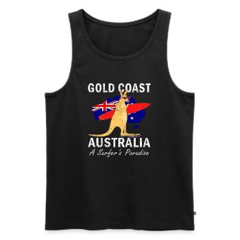 Gold Coast Australie Un paradis pour les surfeurs - Débardeur bio Premium Homme - noir - Devant - Michal (187cm)
