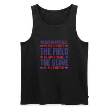 FoundLux New Design, AMERICAN FOOTBALL IS MY SPORT - Men's Premium Organic Tank Top - black - Front - Michal (187cm)