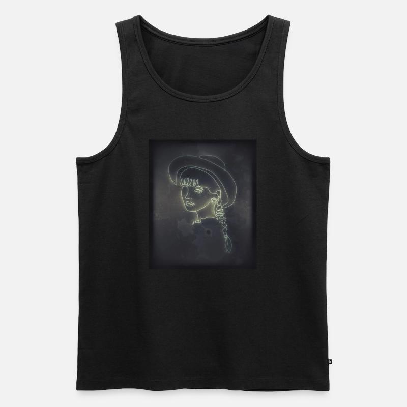 Frau Kunst - Männer Premium Bio Tank Top - Schwarz
