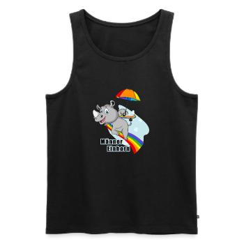 Männer Einhorn auf dem Regenbogen - Männer Premium Bio Tank Top - Schwarz - Vorne - Michal (187cm)