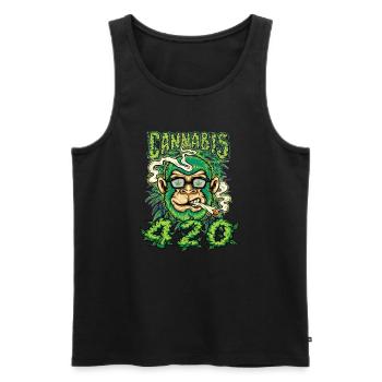 MARIHUANA 420 CANNABIS WEED HANF SMOKER DESIGN - Männer Premium Bio Tank Top - Schwarz - Vorne - AI Model Male 178 light (178cm)