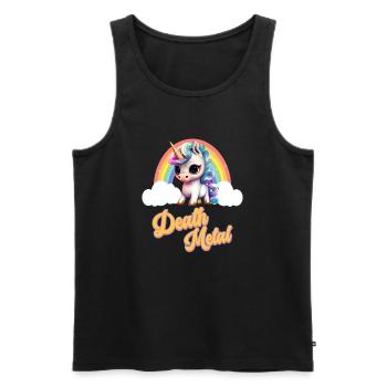 Licorne drôle avec Rainbow Death Metal - Débardeur bio Premium Homme - noir - Devant - Michal (187cm)