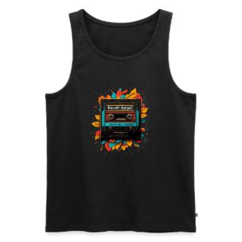 Never forget 90s gift - Men's Premium Organic Tank Top - black - Front - AI Model Male 178 light (178cm)
