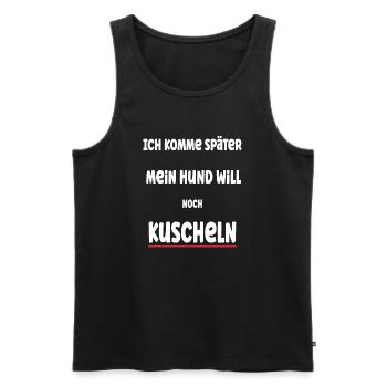 Prioritäten setzen als Hundehalter Geschenkidee - Männer Premium Bio Tank Top - Schwarz - Vorne - Michal (187cm)