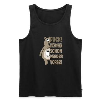 Fuck Wochenende ist schon wieder vorbei - Männer Premium Bio Tank Top - Schwarz - Vorne - AI Model Male 178 light (178cm)
