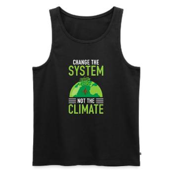 Changez le système, pas le climat - Débardeur bio Premium Homme - noir - Devant - Michal (187cm)