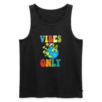 Vibes Only - Men's Premium Organic Tank Top - black - Front - AI Model Male 178 light (178cm)