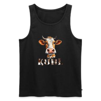 Lustiges Kuh, Spruch Kuhl, Bauern Land - Männer Premium Bio Tank Top - Schwarz - Vorne - Michal (187cm)